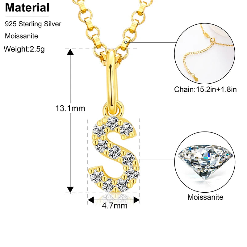 Moissanite Initial Pendant Necklace, image 31