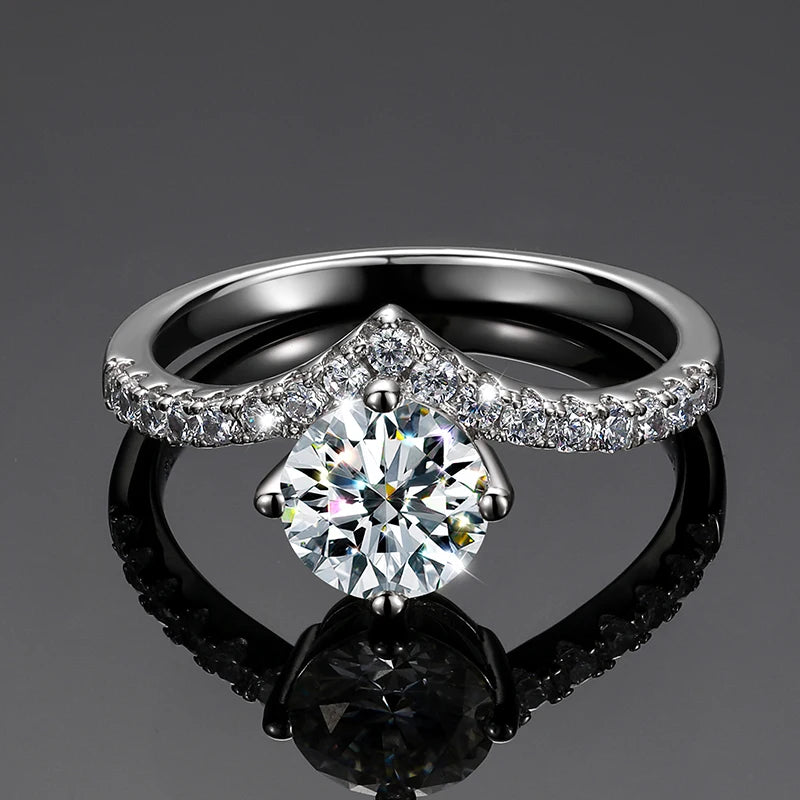 Moissanite Solitaire Twist Ring, image 4