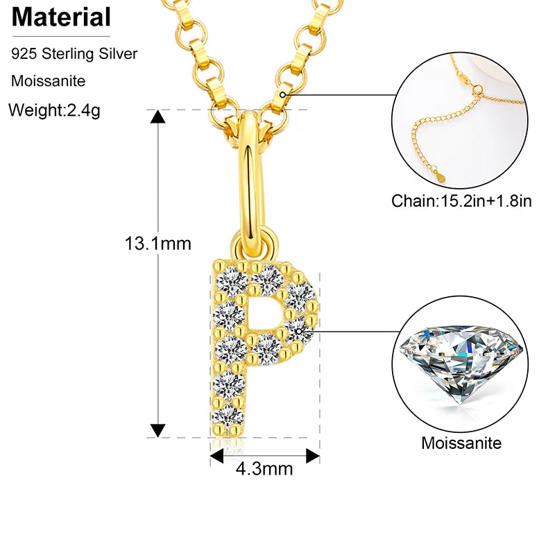 Moissanite Initial Pendant Necklace, image 24