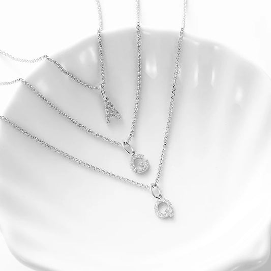 Moissanite Initial Pendant Necklace, image 4