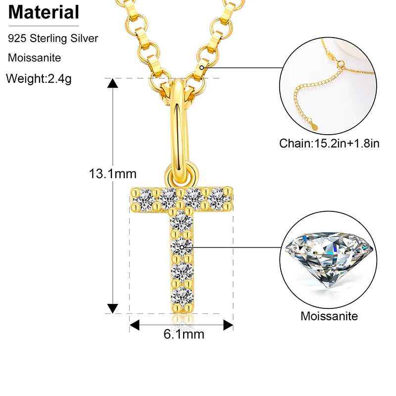 Moissanite Initial Pendant Necklace, image 19