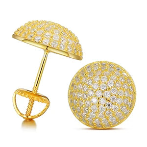 Moissanite Pave Dome Stud Earrings, image 8