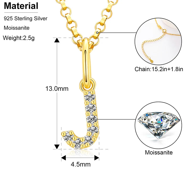 Moissanite Initial Pendant Necklace, image 27