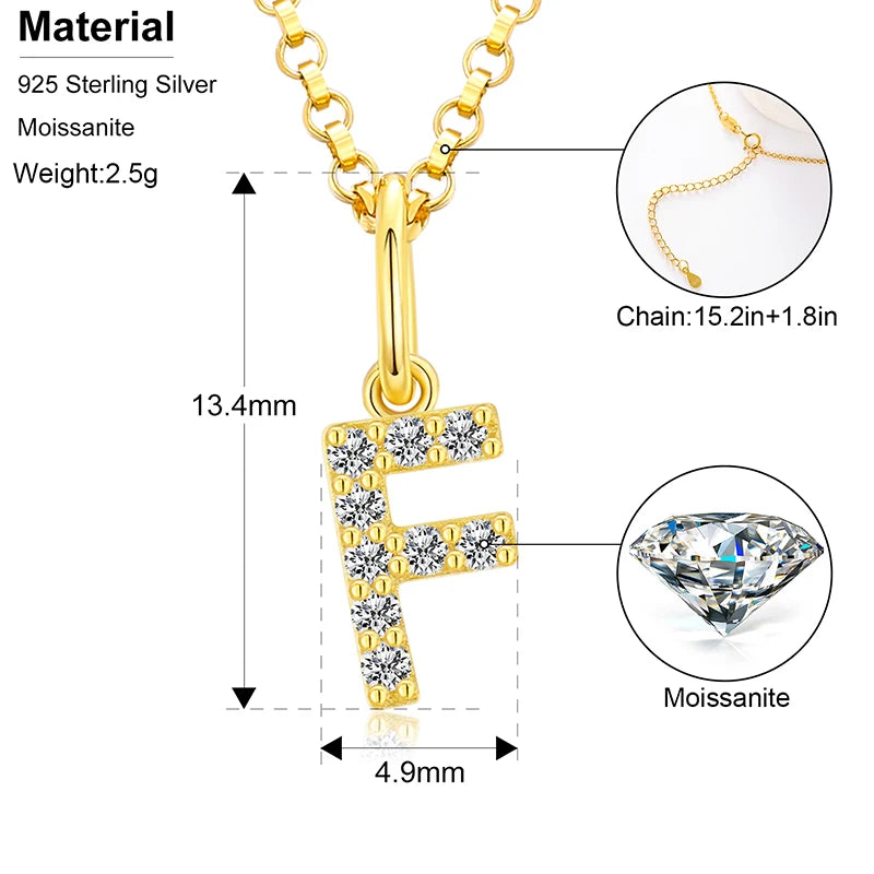 Moissanite Initial Pendant Necklace, image 10