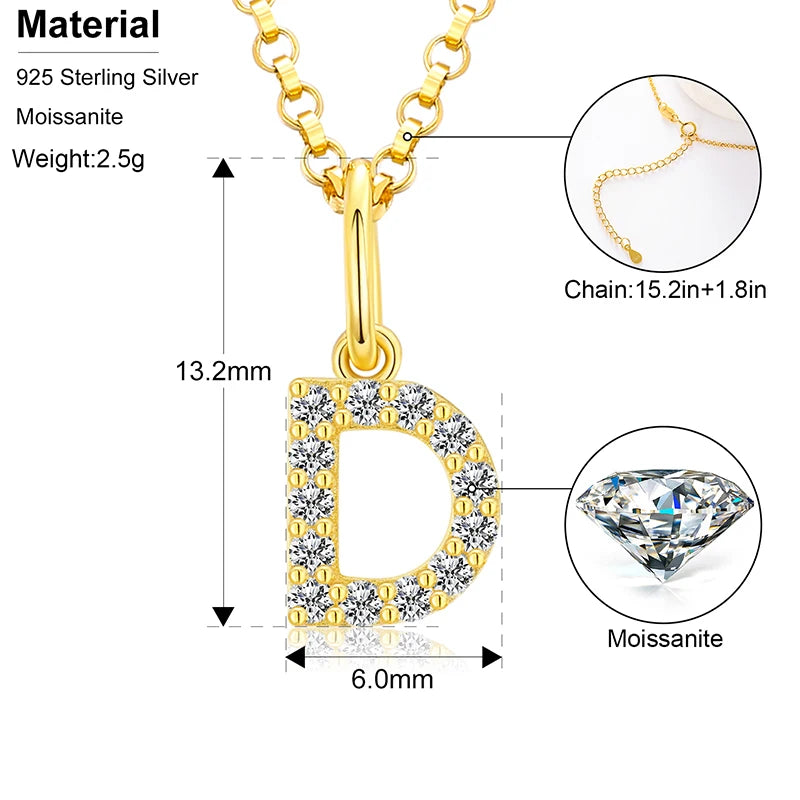 Moissanite Initial Pendant Necklace, image 28