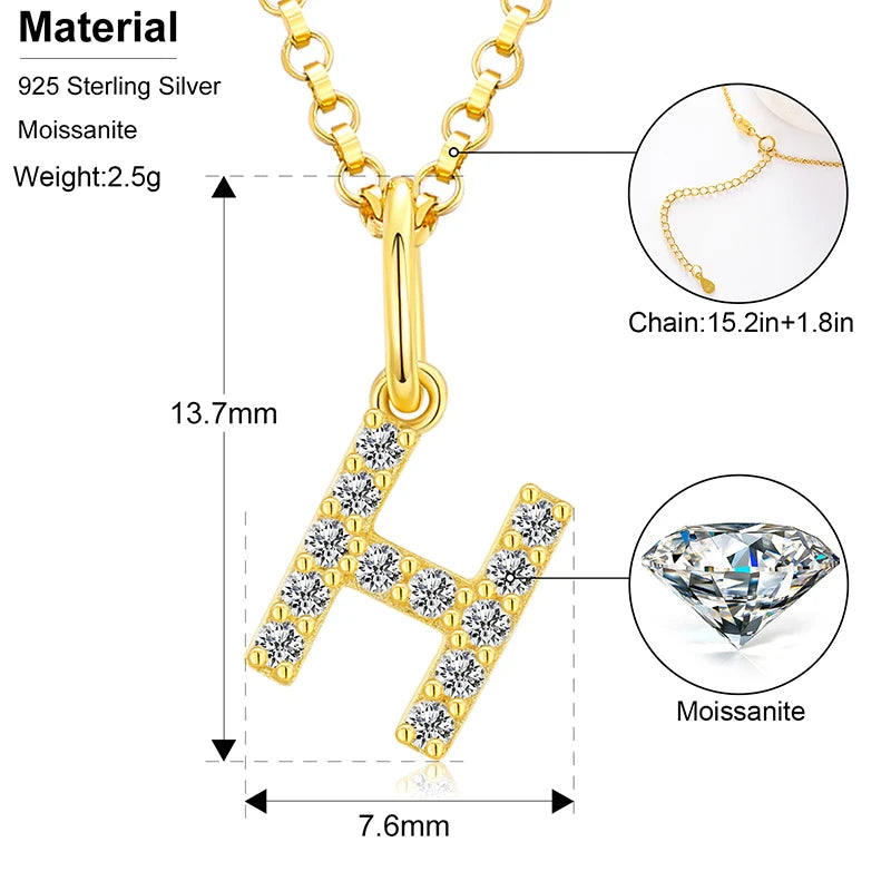 Moissanite Initial Pendant Necklace, image 9