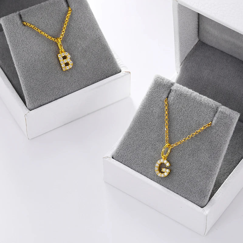 Moissanite Initial Pendant Necklace, image 5