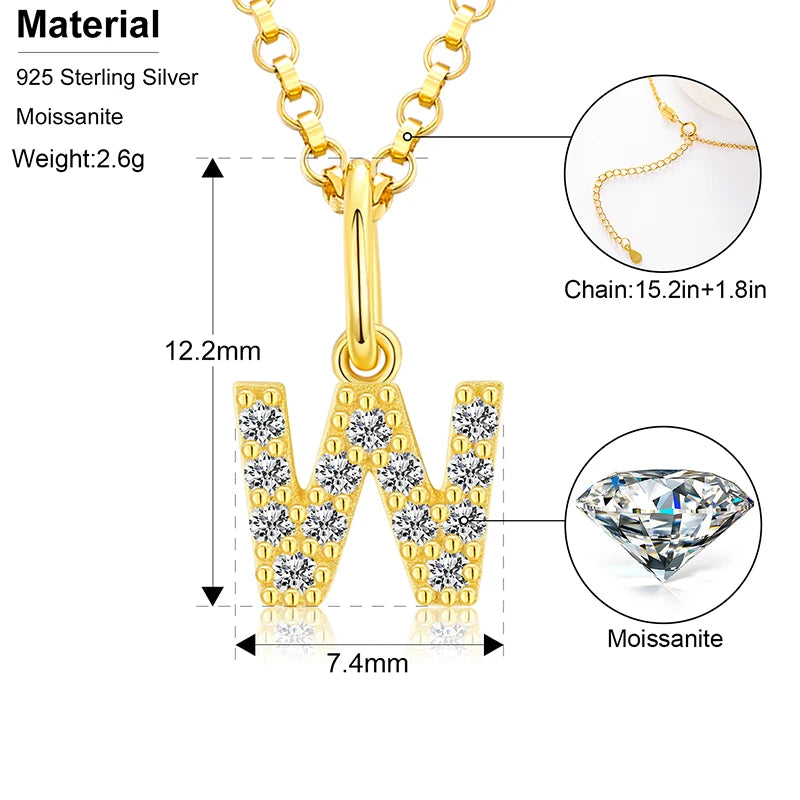 Moissanite Initial Pendant Necklace, image 17