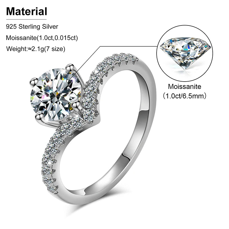 Moissanite Solitaire Twist Ring, image 3