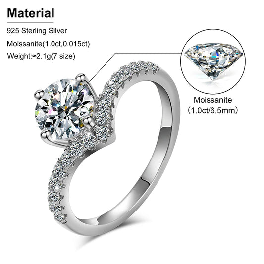 Moissanite Solitaire Twist Ring, image 3