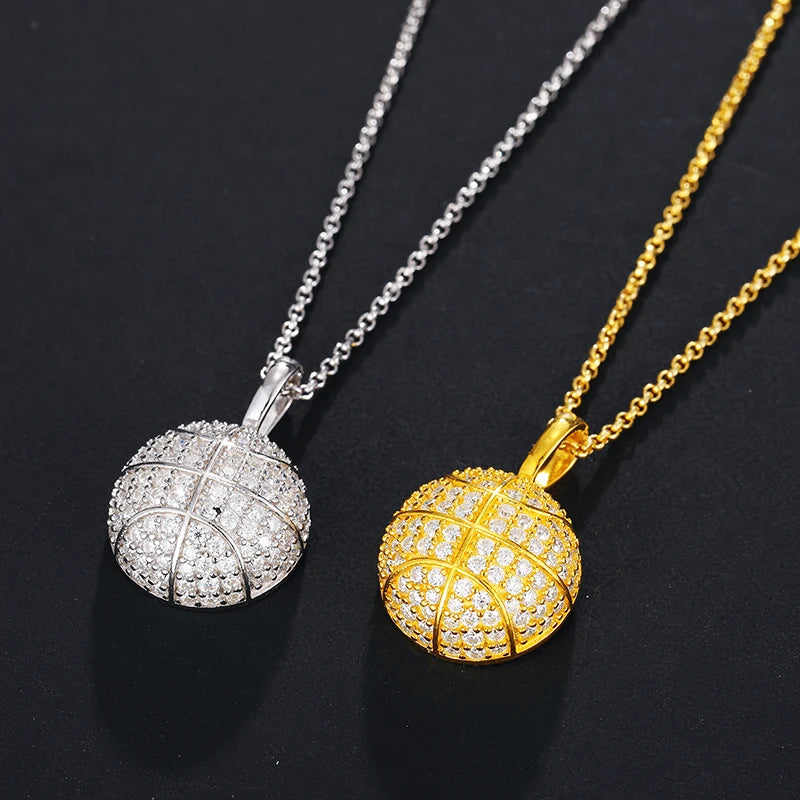 Moissanite Globe Pendant Necklace for Men, image 3