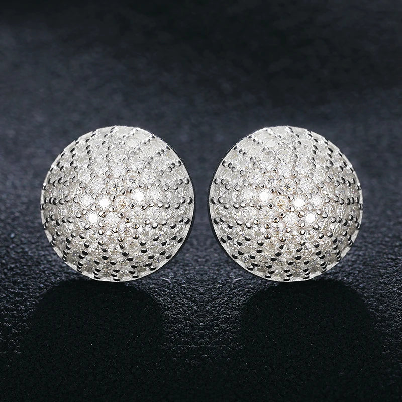 Moissanite Pave Dome Stud Earrings