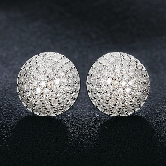 Moissanite Pave Dome Stud Earrings