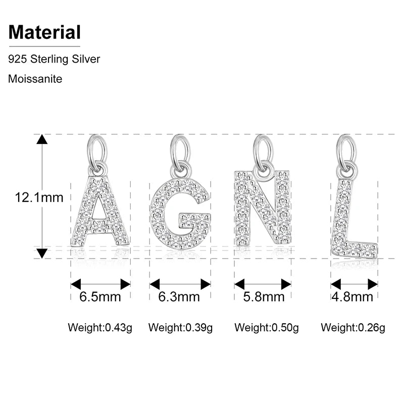 Tiny Moissanite Initial Pendant Necklace, image 4