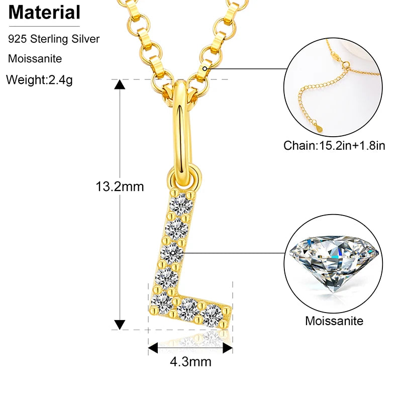 Moissanite Initial Pendant Necklace, image 13