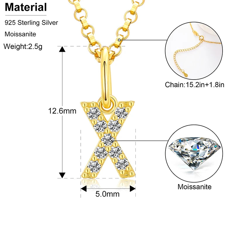 Moissanite Initial Pendant Necklace, image 16