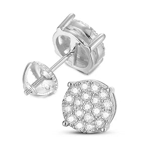 Moissanite Cluster Stud Earrings, image 2