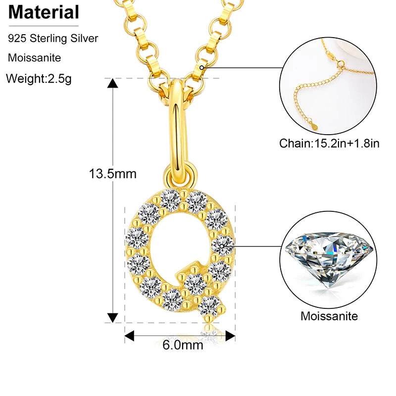 Moissanite Initial Pendant Necklace, image 23