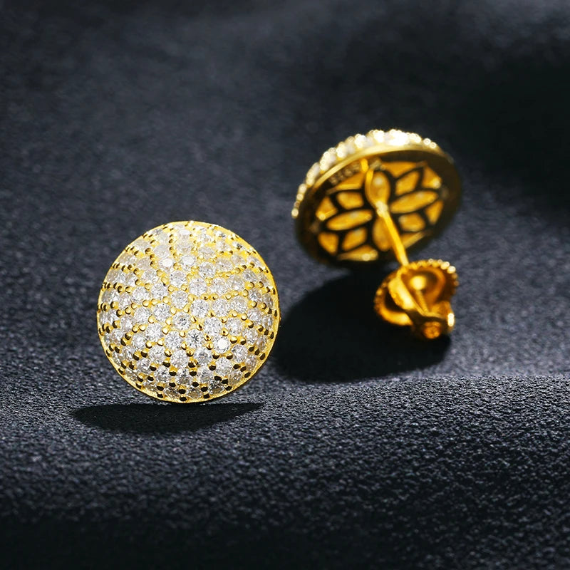 Moissanite Pave Dome Stud Earrings, image 6