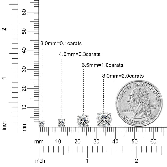Round Cut Moissanite Stud Earrings, image 4