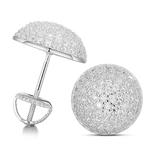 Moissanite Pave Dome Stud Earrings, image 2