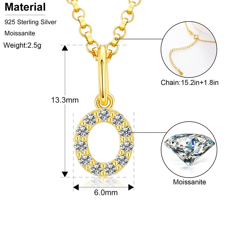 Moissanite Initial Pendant Necklace, image 25