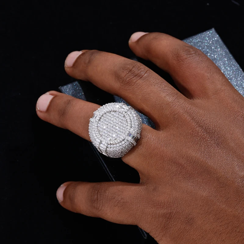 Iced Out Round Cluster Ring for Men, image 8