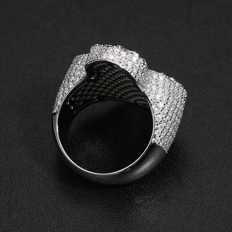 Iced Out Four Leaf Clover Ring for Men, image 5