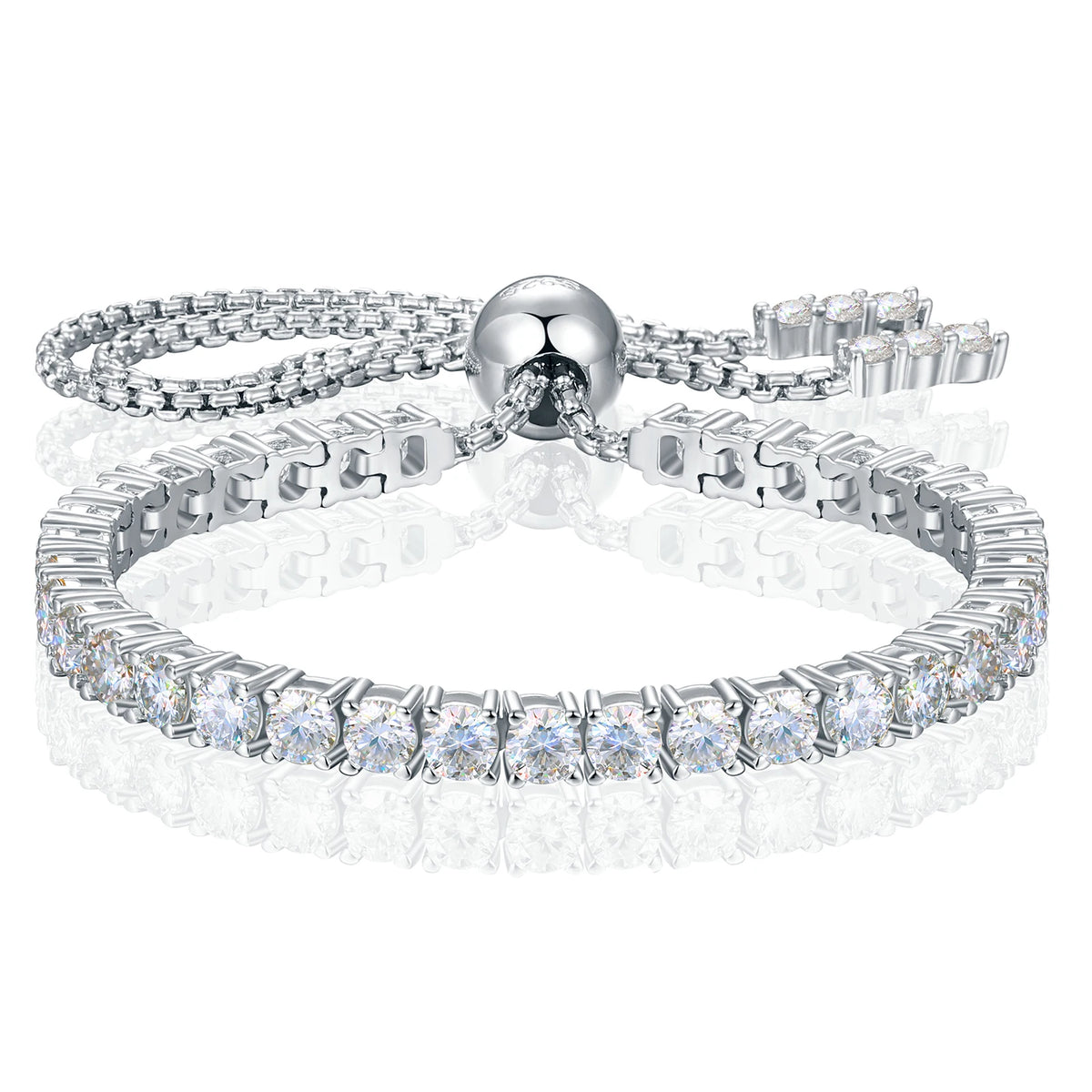 2mm to 4mm Adjustable Moissanite Tennis Bracelet