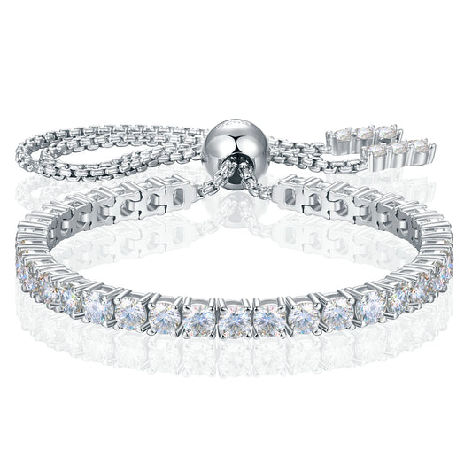 2mm to 4mm Adjustable Moissanite Tennis Bracelet