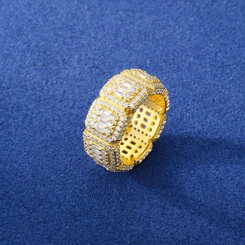 Iced Out Moissanite Wide Band Ring, image 6