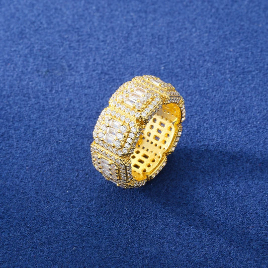 Iced Out Moissanite Wide Band Ring, image 6