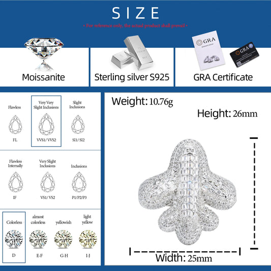 Iced Out Airplane Ring for Men, image 3