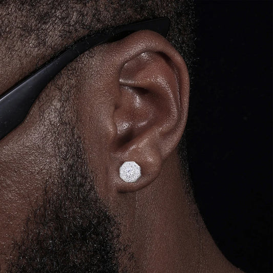 Moissanite Stud Earrings for Men, image 5