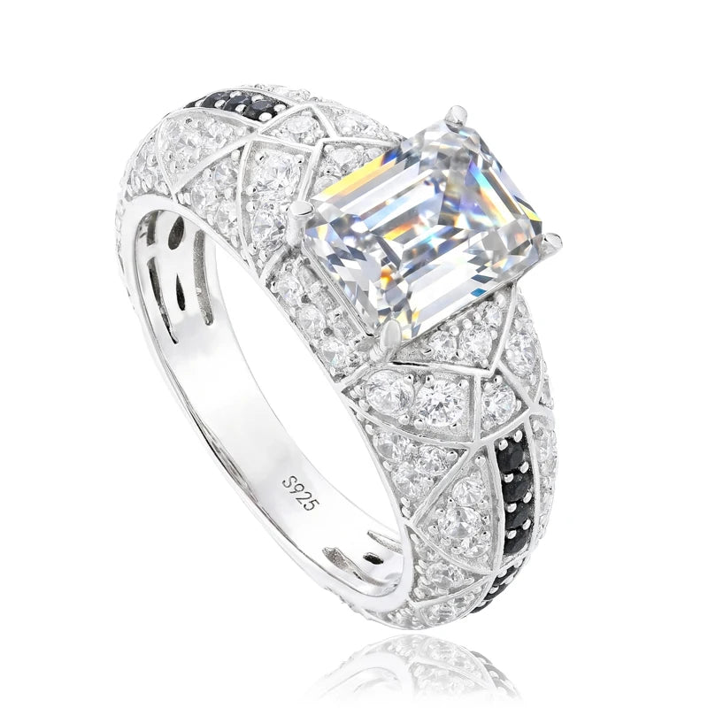 Emerald Cut Moissanite or Cubic Zirconia Signet Ring for Men, image 8