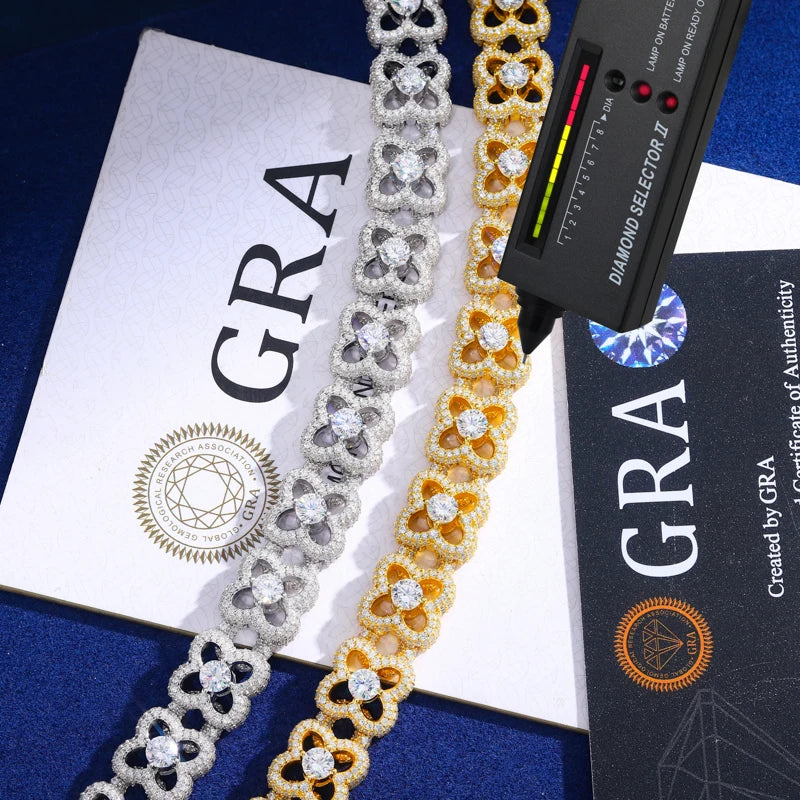 Iced Out Clover Link Bracelet for Men, image 5