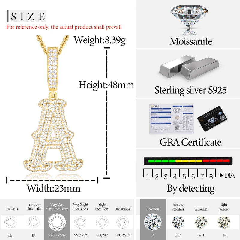 Iced Out Letter Pendant for Men, image 6