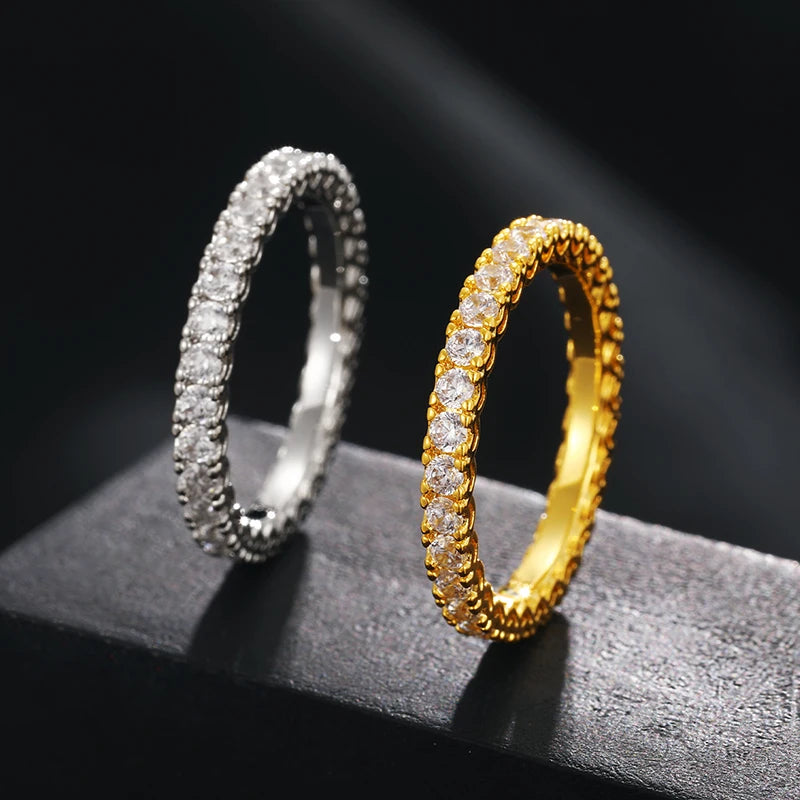 Iced Out Moissanite Eternity Band Ring, image 3