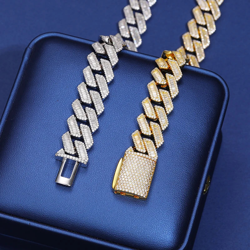 Iced Out Baguette Cuban Link Bracelet or Necklace for Men, image 3