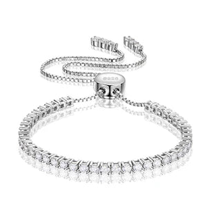 2mm or 3mm Adjustable Moissanite Tennis Bracelet
