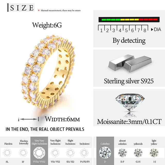 Iced Out Moissanite Rings for Men, image 19