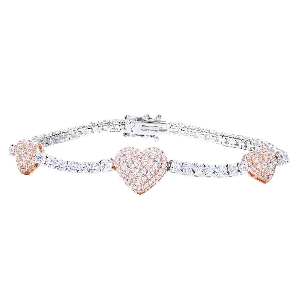 Heart Station Tennis Bracelet, image 2