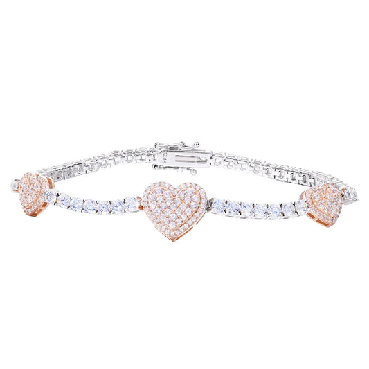 Heart Station Tennis Bracelet, image 2