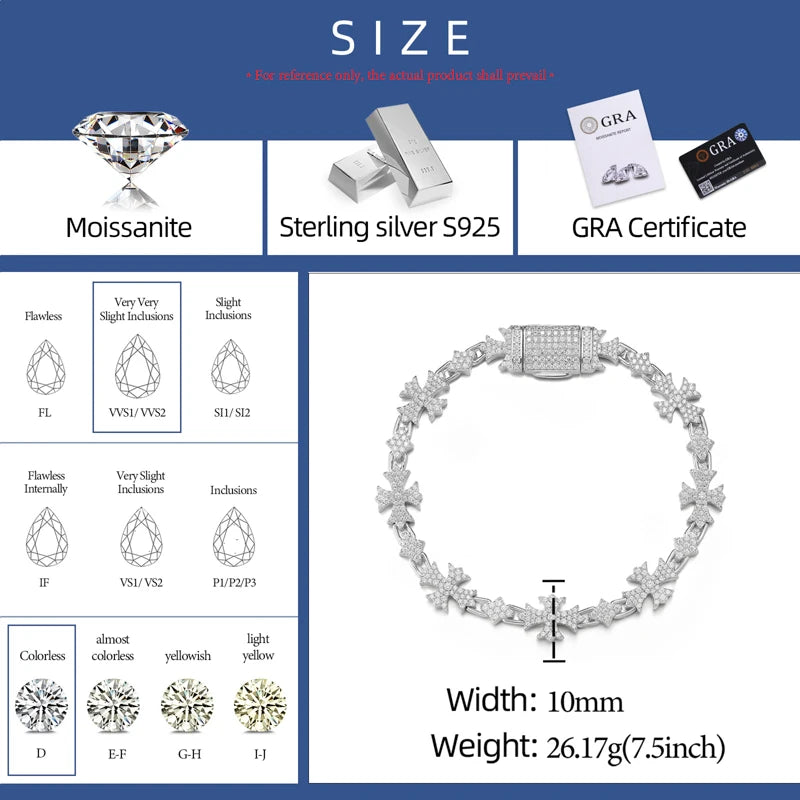 Iced Out Cross Link Bracelet for Men, image 3