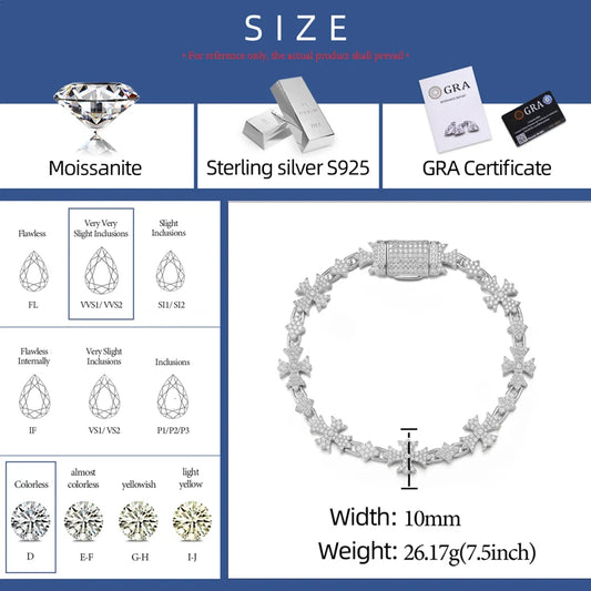 Iced Out Cross Link Bracelet for Men, image 3