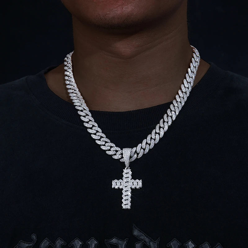 Iced Out Cross Pendant for Men, image 8