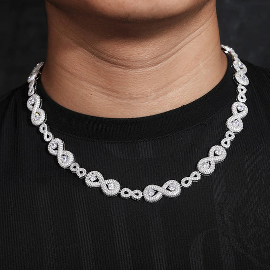 Iced Out Infinity Link Necklace for Men, image 7