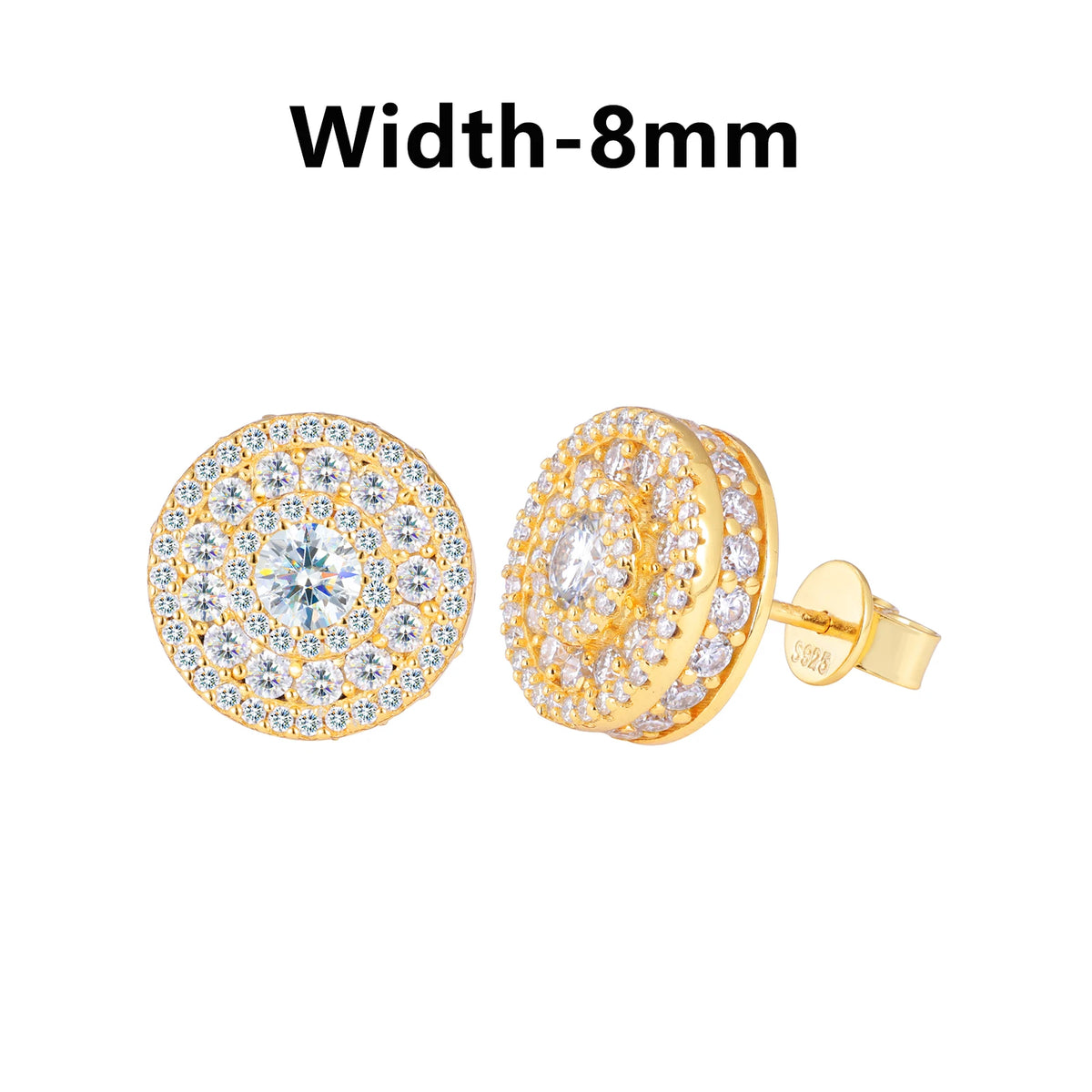 Moissanite Halo and Cluster Stud Earrings for Men, image 19