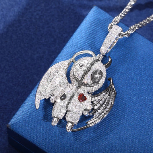 Iced Out Angel & Devil Pendant for Men, image 5