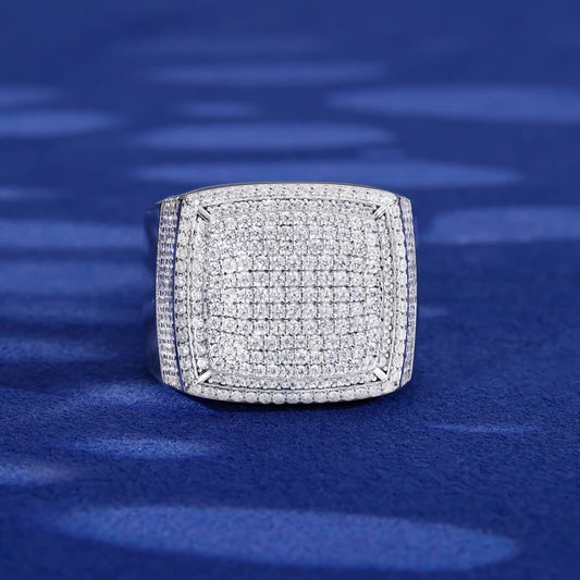 Iced Out Square Signet Ring for Men, image 6